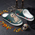 Custom Pet Portrait Day Of The Dead Mexican Hispanic Style - Personalized Slippers 2