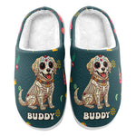 Custom Pet Portrait Day Of The Dead Mexican Hispanic Style - Personalized Slippers 4
