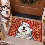 Custom Pet Portrait Family Portrait Welcome Doormat Christmas Entry Decor - Personalized Doormat 1
