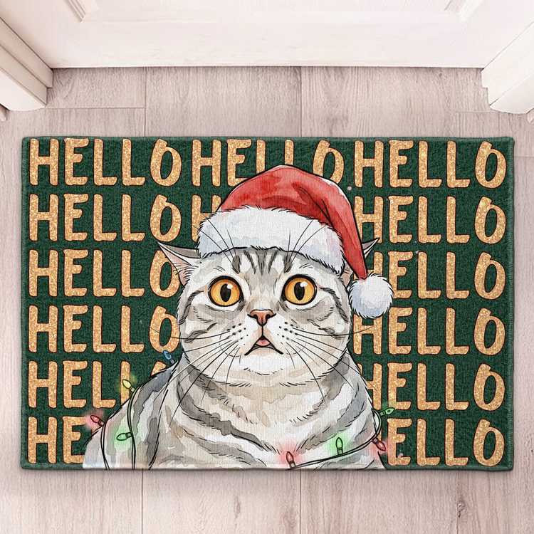 Custom Pet Portrait Family Portrait Welcome Doormat Christmas Entry Decor - Personalized Doormat 2