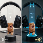Custom Pet Portrait From Photo Book Lovers Gift - Personalized Headphone Stand 3