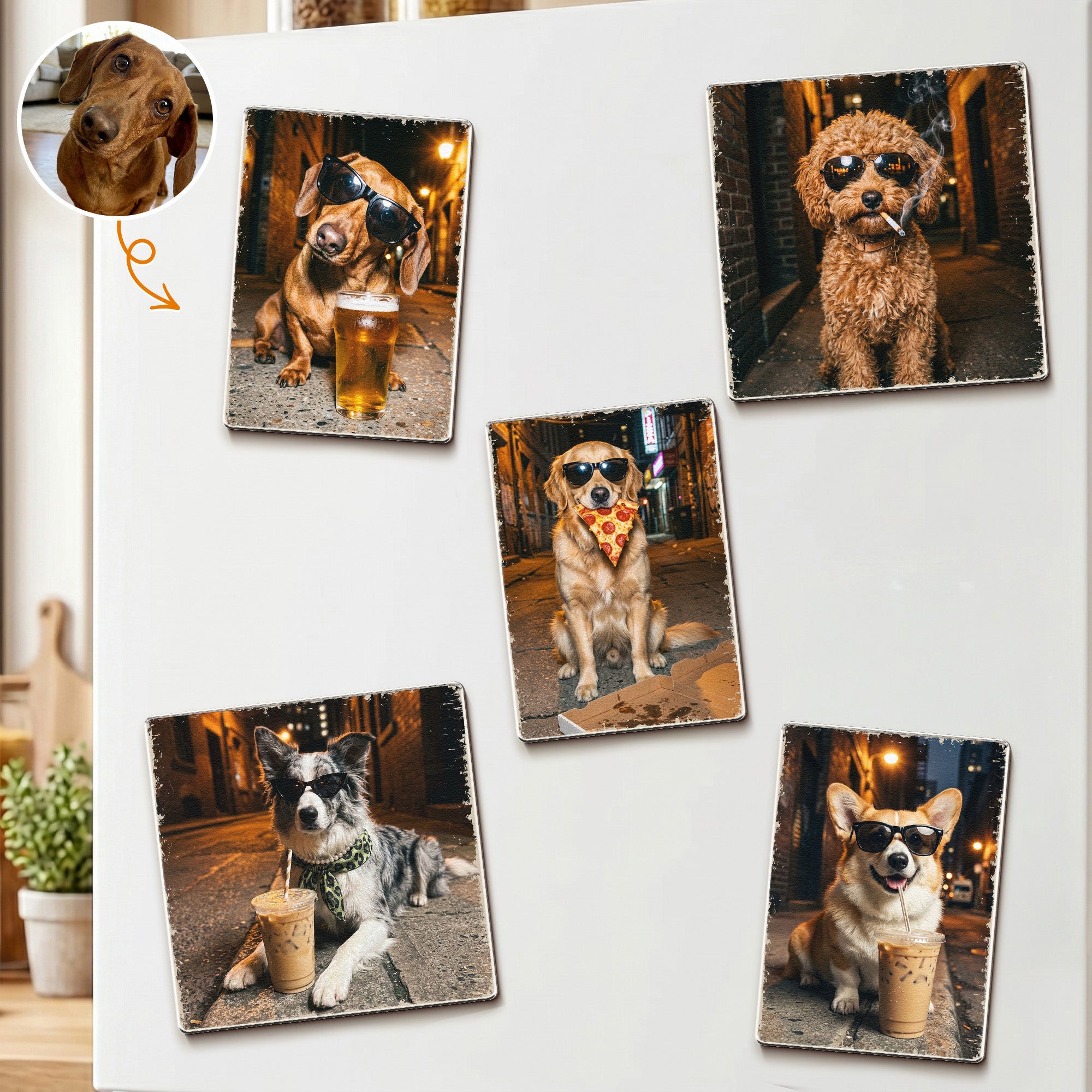 Custom Pet Portrait Funny Meme Gift For Pet Lovers - Personalized Magnet 1
