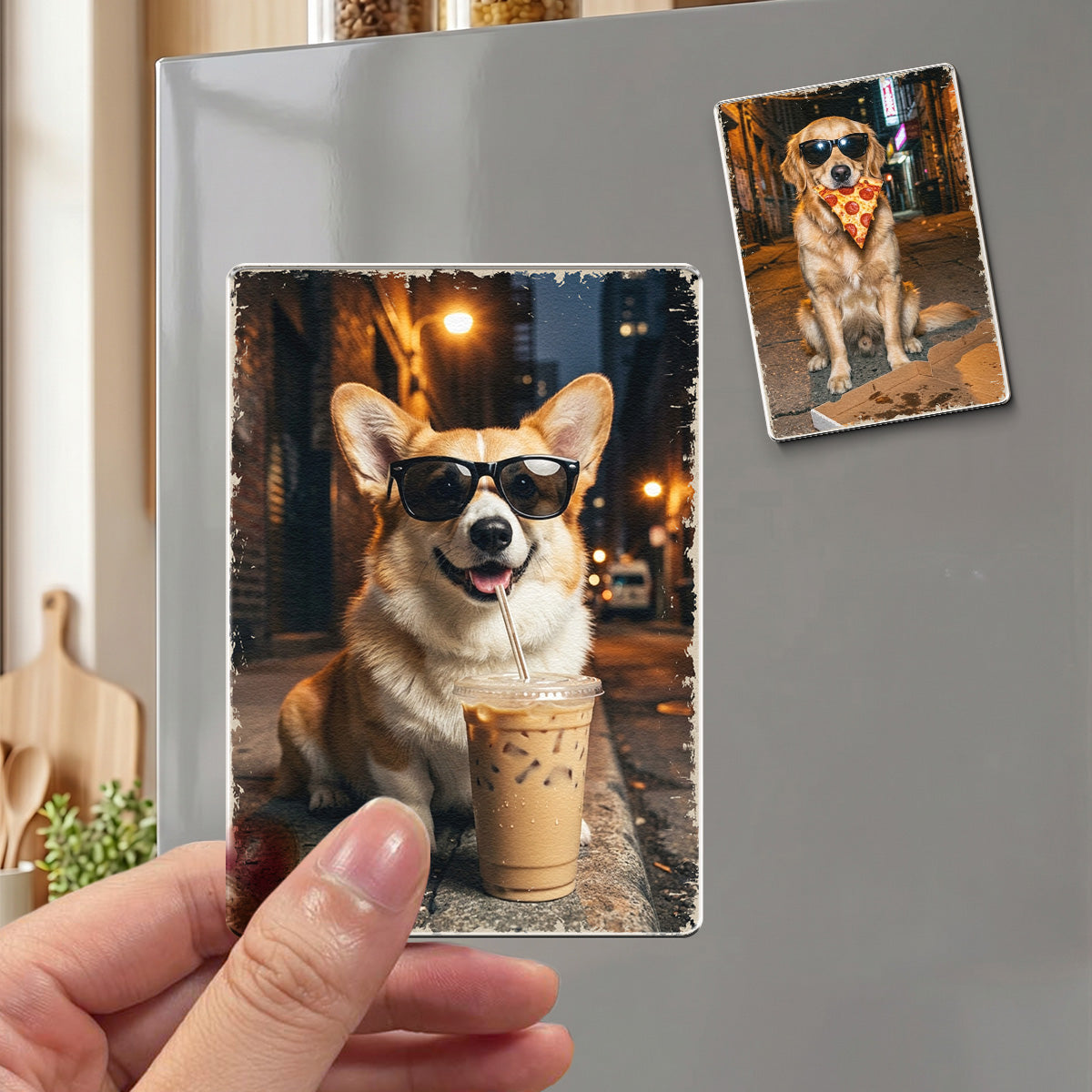 Custom Pet Portrait Funny Meme Gift For Pet Lovers - Personalized Magnet 3