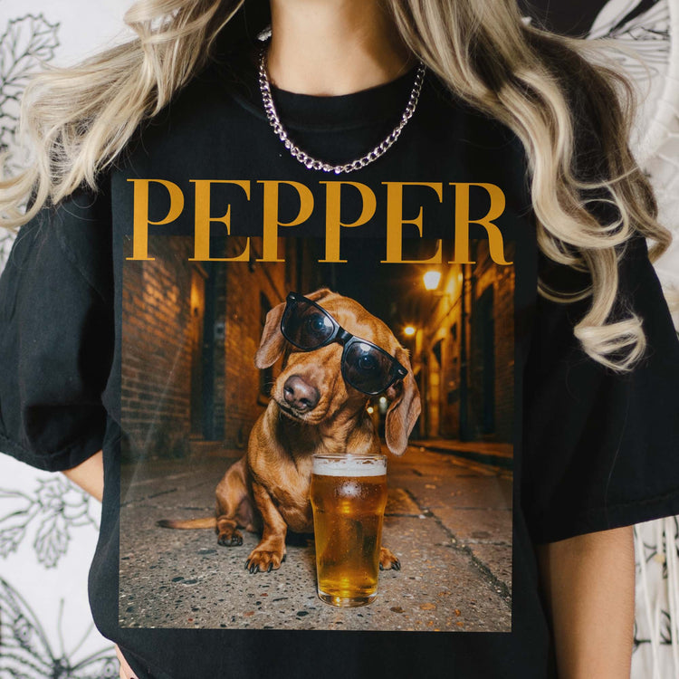 Custom Pet Portrait Funny Meme Gift For Pet Lovers Vintage Graphic Tee - Personalized Shirt 1