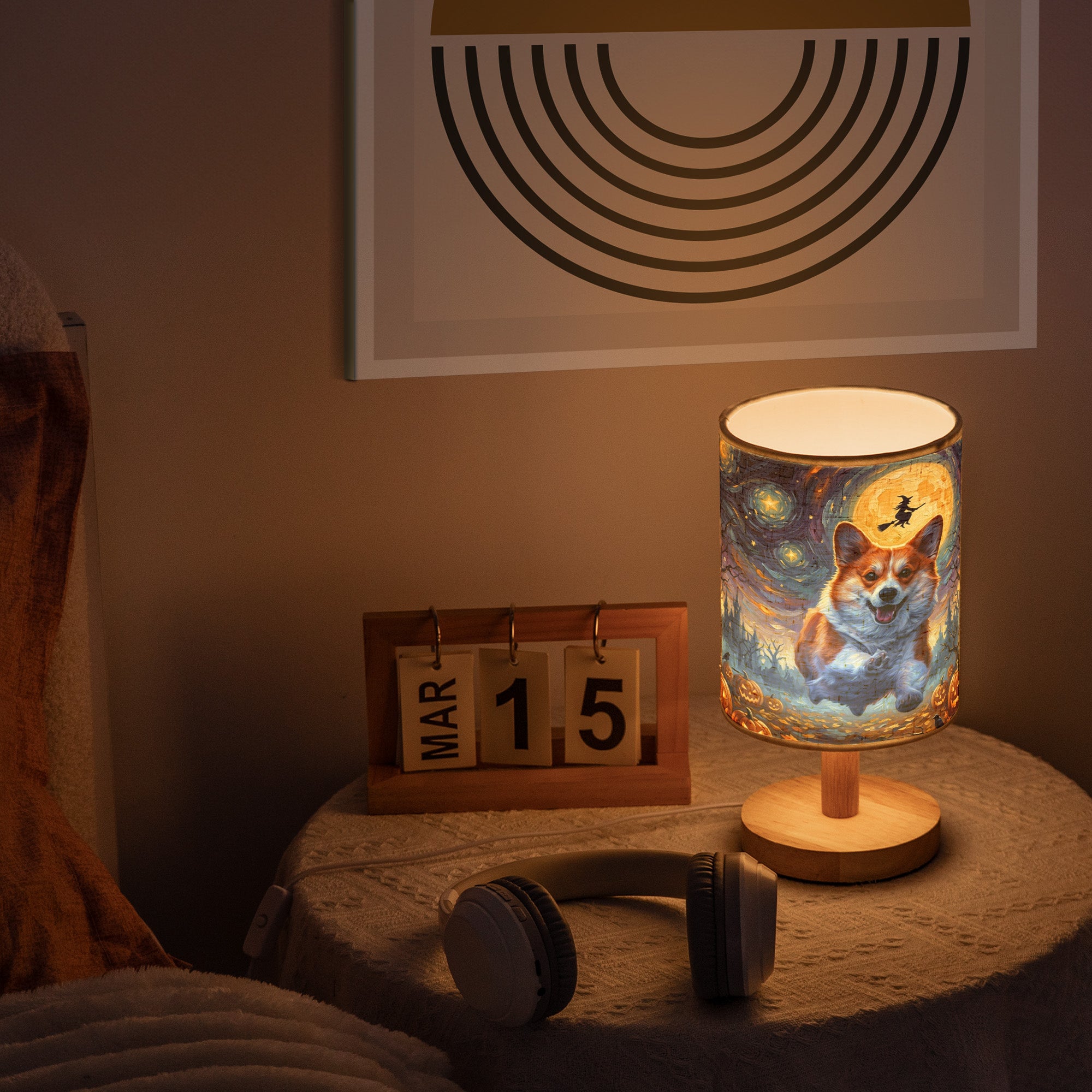 Custom Pet Portrait Halloween Van Gogh Art - Personalized Night Light 5