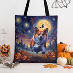 Custom Pet Portrait Halloween Van Gogh Art - Personalized Tote Bag 3
