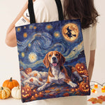 Custom Pet Portrait Halloween Van Gogh Art - Personalized Tote Bag 4