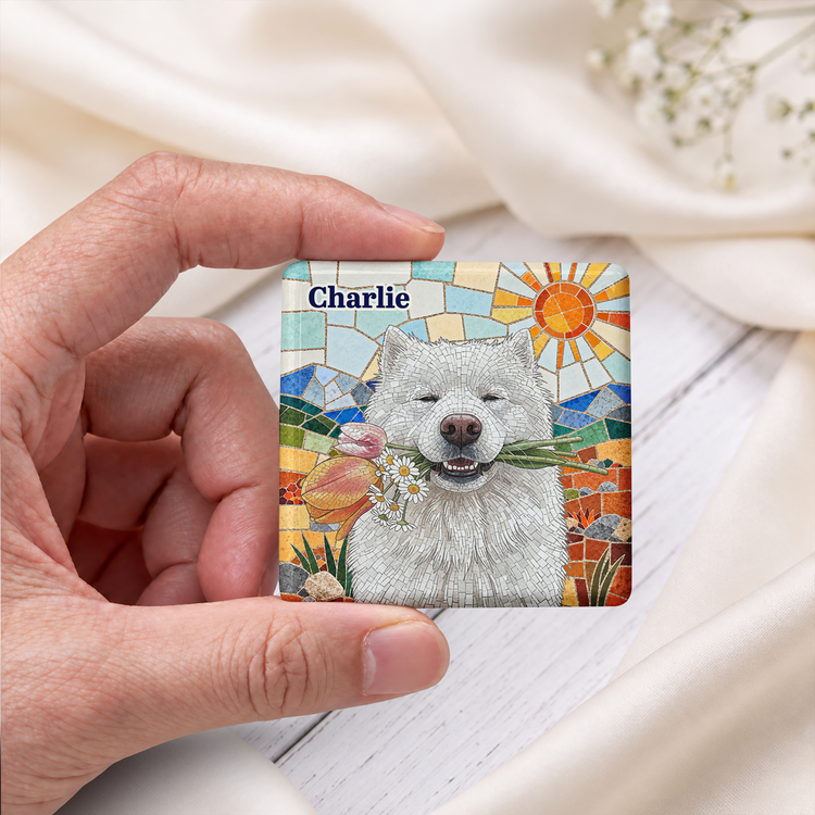 Custom Pet Portrait Mosaic Tile Art Fridge Decor - Personalized Magnet 4