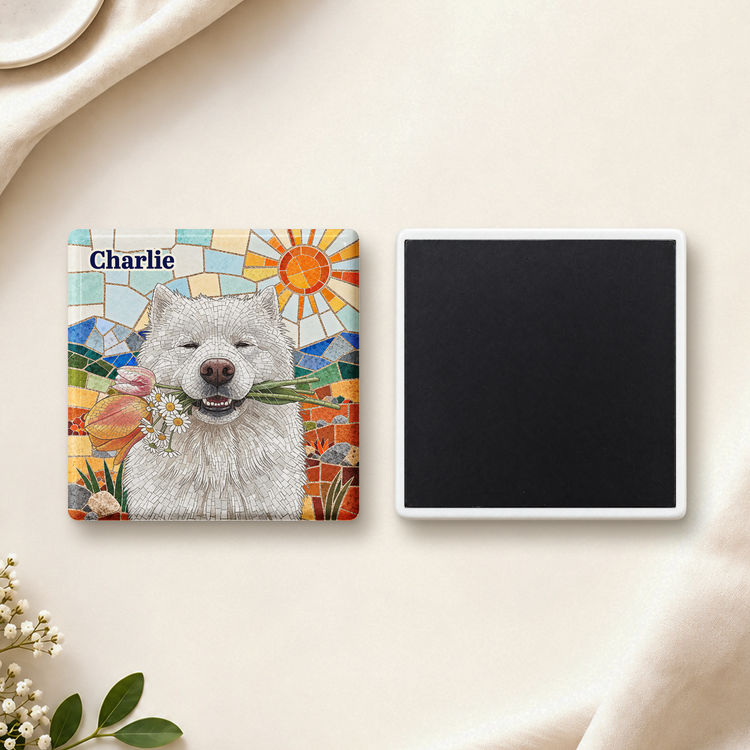 Custom Pet Portrait Mosaic Tile Art Fridge Decor - Personalized Magnet 5