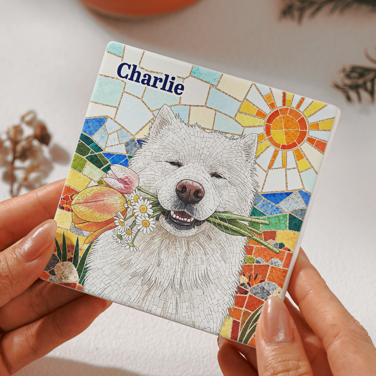Custom Pet Portrait Mosaic Tile Art Gift For Pet Lovers - Personalized Coaster 5