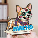 Custom Pet Portrait Ofrenda Memorial Sign Day Of The Dead - Personalized Wooden Plaque 3
