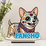 Custom Pet Portrait Ofrenda Memorial Sign Day Of The Dead - Personalized Wooden Plaque 4