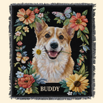 Custom Pet Portrait Oil Painting Art Gifts For Pet Lovers - Personalized Woven Blanket 2