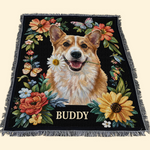 Custom Pet Portrait Oil Painting Art Gifts For Pet Lovers - Personalized Woven Blanket 7