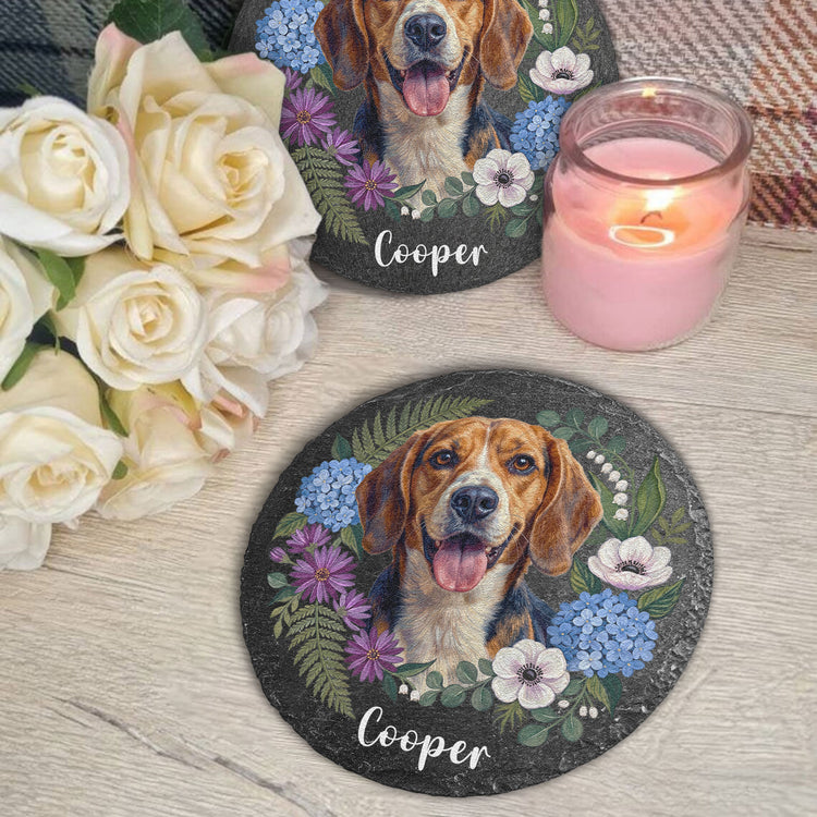 Custom Pet Portrait Oil Painting Art Pet Loss Gifts - Personalized Garden Stone 4