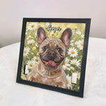 Custom Pet Portrait Oil Painting Style Art Collar Holder - Personalized Pet Loss Frame 4