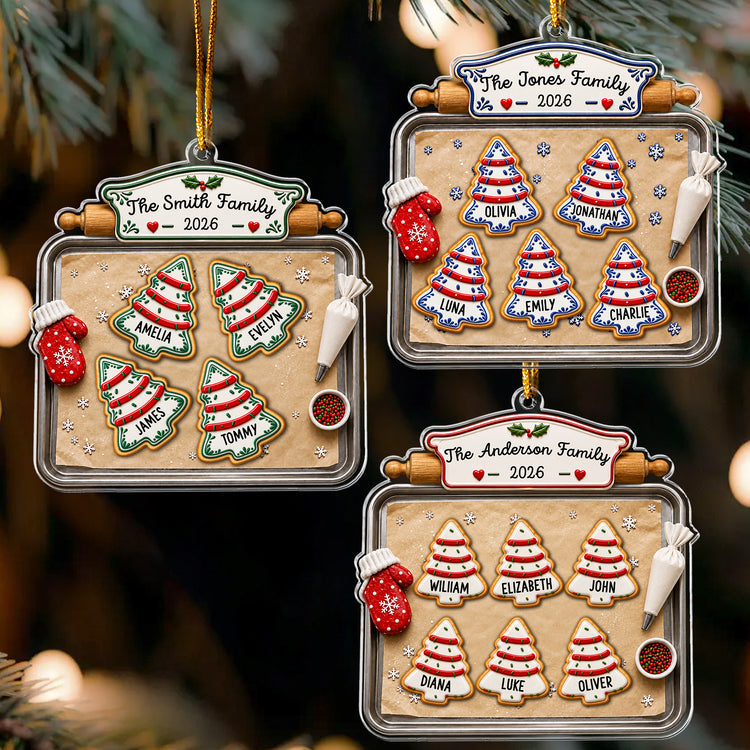 Custom Name Family Baking Sugar Cookie Christmas Decor - Personalized Ornament 1