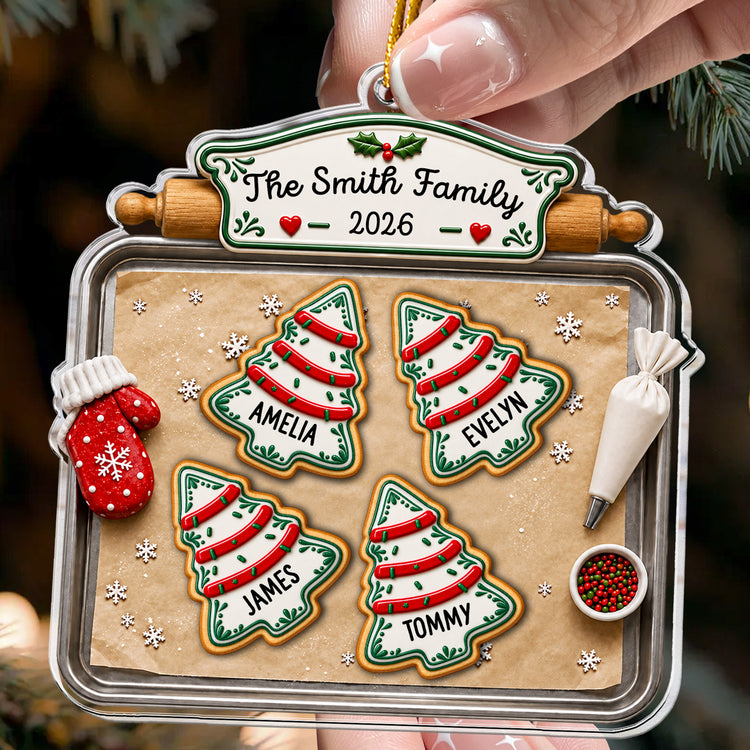 Custom Name Family Baking Sugar Cookie Christmas Decor - Personalized Ornament 3