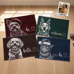 Custom Pet Portrait Sketch Art Christmas Gifts For Pet Lovers - Personalized Doormat 1