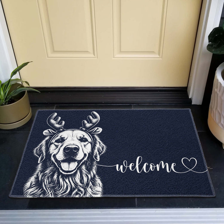 Custom Pet Portrait Sketch Art Christmas Gifts For Pet Lovers - Personalized Doormat 3