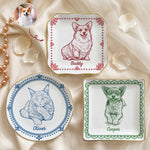 Custom Pet Portrait Sketch Art Ring Dish Gifts For Pet Lovers, Gifts For Women - Personalized Jewelry Dish 1