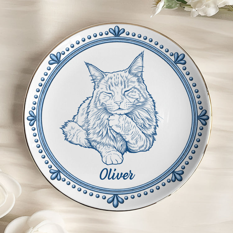 Custom Pet Portrait Sketch Art Ring Dish Gifts For Pet Lovers, Gifts For Women - Personalized Jewelry Dish 3