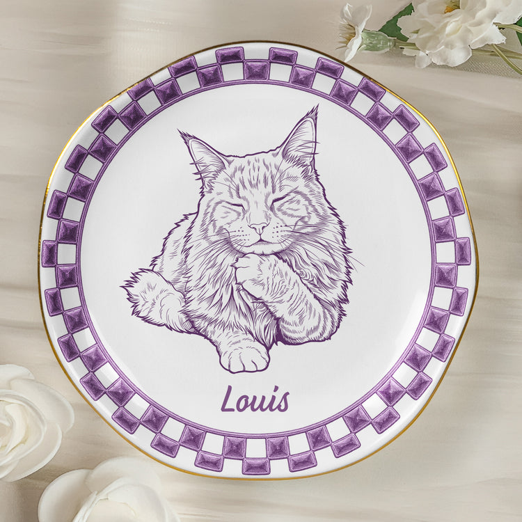 Custom Pet Portrait Sketch Art Ring Dish Gifts For Pet Lovers, Gifts For Women - Personalized Jewelry Dish 4