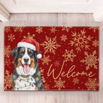 Custom Pet Portrait Watercolor Art Snowflake Christmas - Personalized Doormat 2