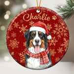 Custom Pet Portrait Watercolor Art Snowflake Christmas - Personalized Ornament 2