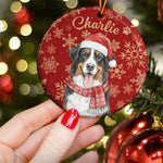 Custom Pet Portrait Watercolor Art Snowflake Christmas - Personalized Ornament 3
