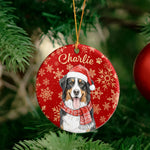 Custom Pet Portrait Watercolor Art Snowflake Christmas - Personalized Ornament 4