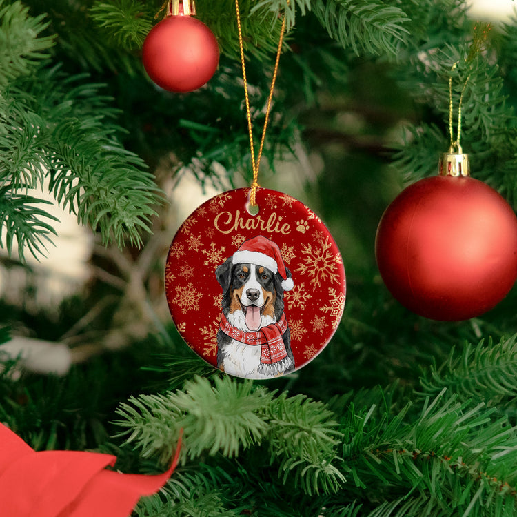 Custom Pet Portrait Watercolor Art Snowflake Christmas - Personalized Ornament 5