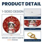 Custom Pet Portrait Watercolor Art Snowflake Christmas - Personalized Ornament 6