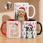Custom Pet Portrait Watercolor Christmas Gift For Pet Lovers - Personalized Mug 1