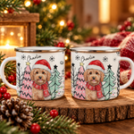 Custom Pet Portrait Watercolor Enamel Mug Christmas Gift - Personalized Mugs 3