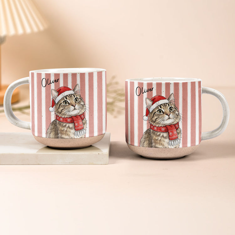 Custom Pet Portrait Watercolor Pottery Mug Christmas Gift - Personalized Mug 3