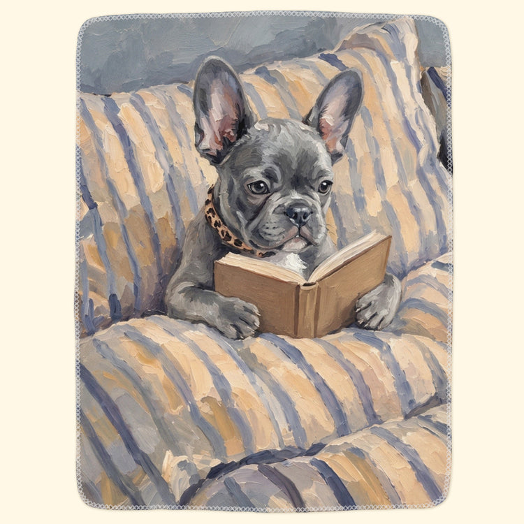 Custom Pet Reading Oil Painting Art Gifts For Her, Him, Pet Lovers, Book Lovers - Personalized Blanket 8
