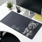 Custom Pet Sketch Line Art For Pet Lovers Pet Parents Gifts For Her, Him - Personalized Desk Mat 2