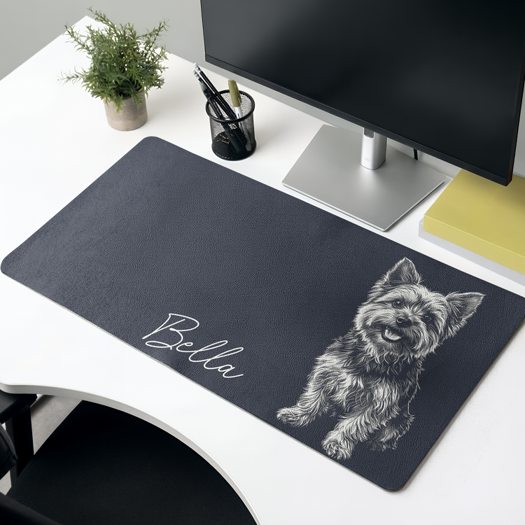 Custom Pet Sketch Line Art For Pet Lovers Pet Parents Gifts For Her, Him - Personalized Desk Mat 2