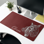 Custom Pet Sketch Line Art For Pet Lovers Pet Parents Gifts For Her, Him - Personalized Desk Mat 3