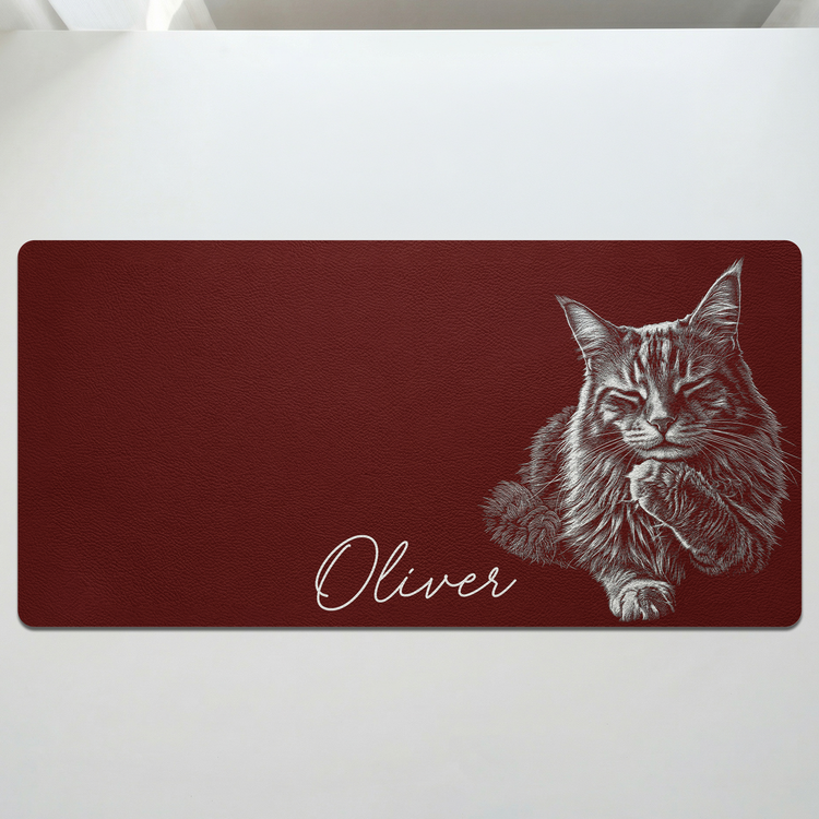 Custom Pet Sketch Line Art For Pet Lovers Pet Parents Gifts For Her, Him - Personalized Desk Mat 4