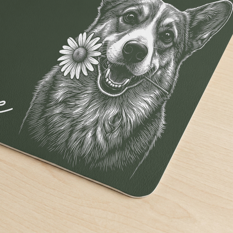 Custom Pet Sketch Line Art For Pet Lovers Pet Parents Gifts For Her, Him - Personalized Desk Mat 6