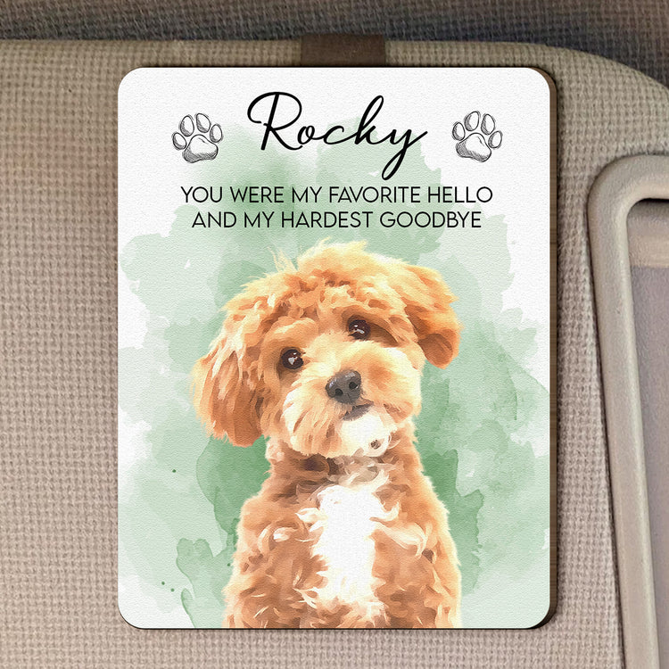 Custom Pet Watercolor Portrait Memorial Gift - Personalized Car Visor Clip 2
