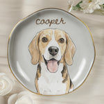 Custom Pet Watercolor Portrait Ring Dish Gift For Pet Mom - Personalized Jewelry Dish 3