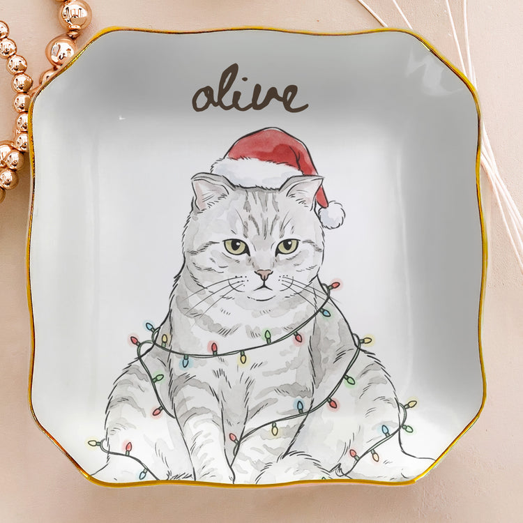 Custom Pet Watercolor Portrait Ring Dish Gift For Pet Mom - Personalized Jewelry Dish 5