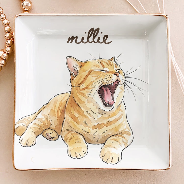 Custom Pet Watercolor Portrait Ring Dish Gift For Pet Mom - Personalized Jewelry Dish 6