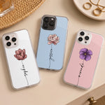 Custom Phone Case Name & Birth Flower Gift For Her - Personalized Phone Case 1