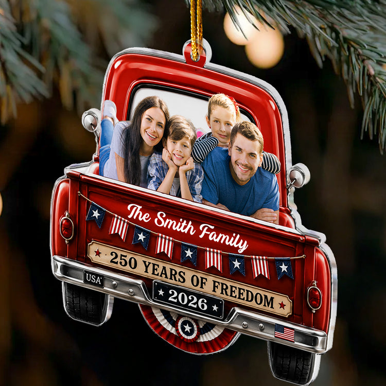 Custom Photo America 250Th Gift For Mom, Dad, Family, Pet Lovers - Personalized Ornament 3