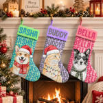 Custom Photo & Name Watercolor Style Christmas Decor - Personalized Stocking 2
