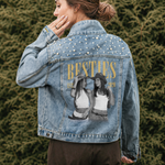 Custom Photo Besties Est Friendship Gift, Birthday Gift For Friend - Personalized Denim Jacket 2